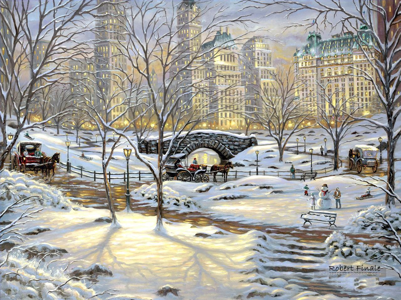 Une nuit d’hiver à New York Peintures à l'huile
